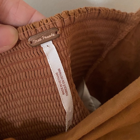 Free People Brown Ruched Tie-Front Top - Picture 2 of 3